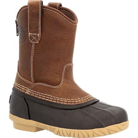 Georgia Boot Plain Toe Boots, 9 Leather, 8 in H, Brown GB00531C M  090